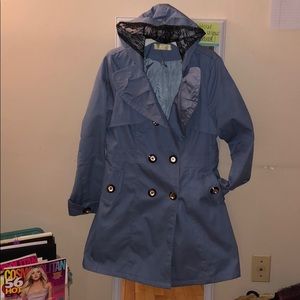 beautiful blue raincoat